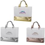 JH3753 Flair Metallic Accent Non-Woven Tote Bag with Custom Imprint